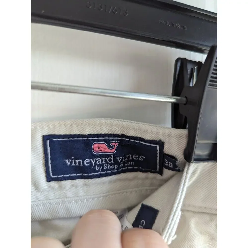 Vineyard Vines Men's Club Pants Color Stone 30x30 Straight Leg Khaki Chinos